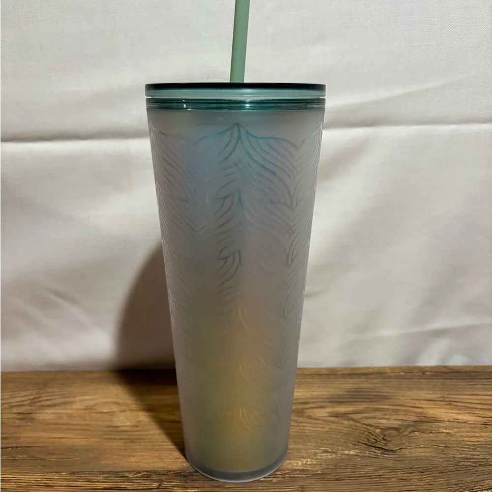 Starbucks Frosted Tumbler with Green Straw‎